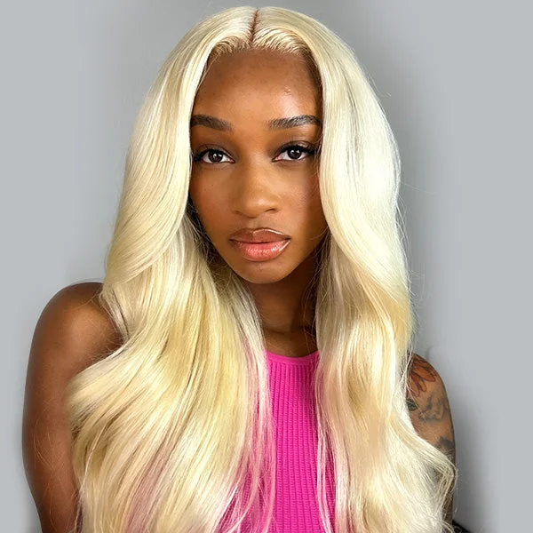 real person hair ring moonstone glow-613 Blonde Straight Human Hair Lace Front Wigs 13x4 4x4 Invisible Skin Melt Lace Closure Wigs with Baby Hair