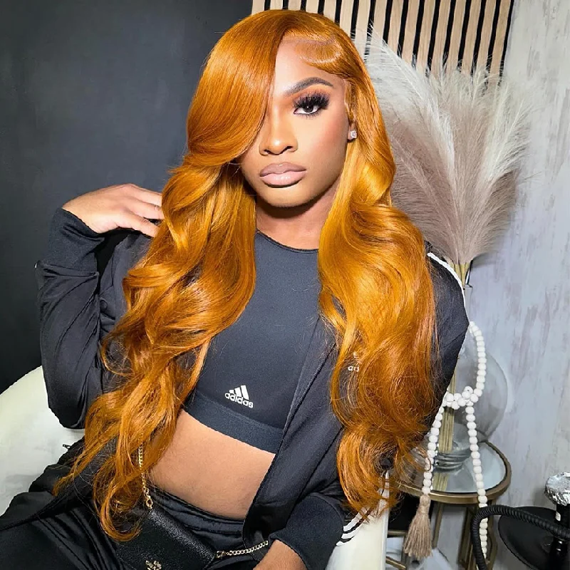 real person hair ring charcoal band-Hot Star 180% Density Customized Ginger Cuppa Colored 5x5 13x6 Lace Closure Front Wig  6x4 Ready Go Human Hair Wigs