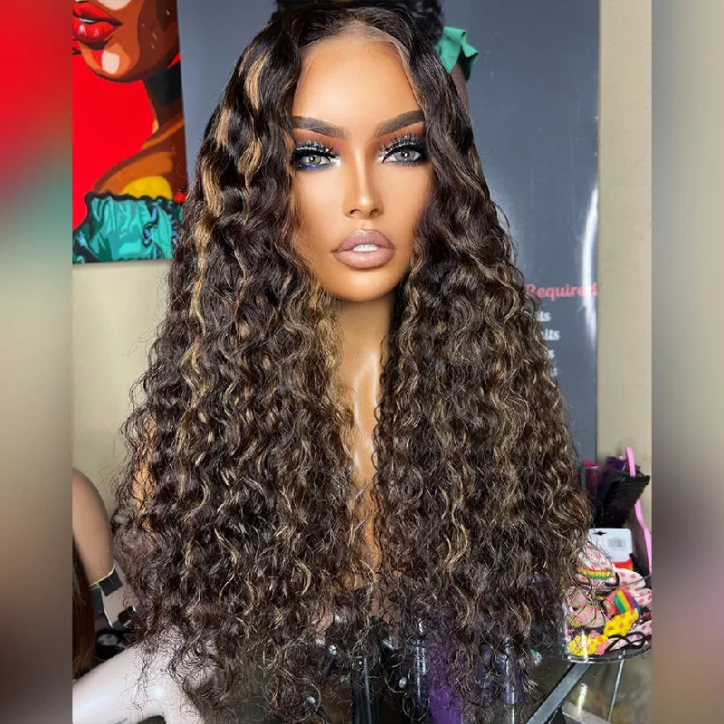 real person hair ring convex detail-Hot Star 180% Density Hairstyle Works HD Transparent 5x5 13x6 Lace Closure Front Wig 6x4 Glueless Ready Go Human Hair Wig Water Wave