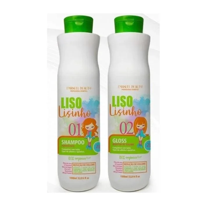 Thin-stop lotion-Liso Lisinho Progressive Volume Reducer Treatment Brush 2x1L - Emanuel Beauty