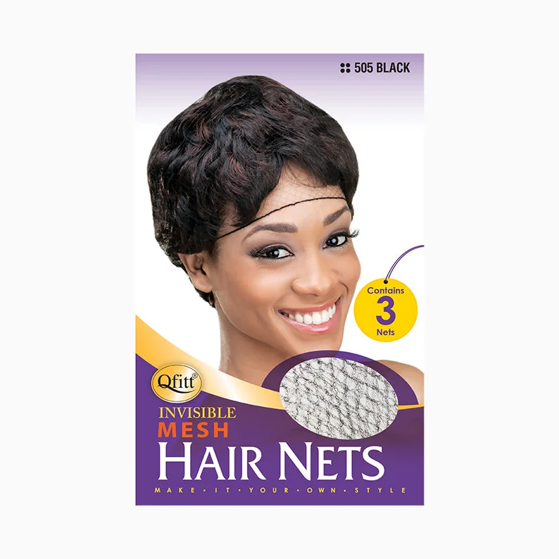 M&M QFITT Invisible Mesh Hair Nets 3pcs [BLACK] #505