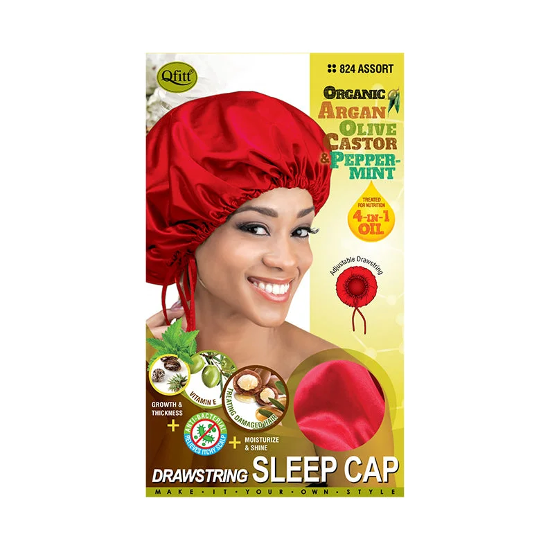 M&M QFITT Drawstring Sleep Cap [ORGANIC] [ASSORTED COLOR] #824