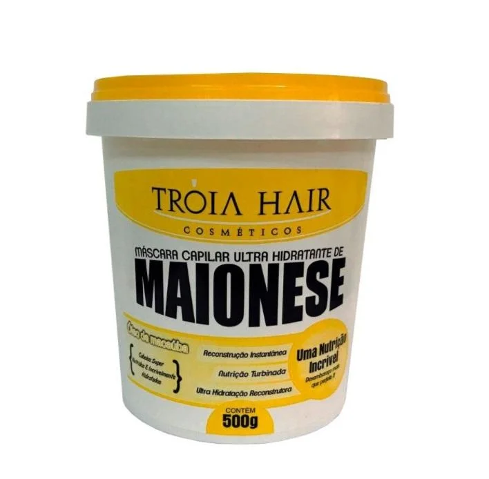 Maionese Mayonnaise Moisturizing Nourishing Macaúba Oil Mask 500g - Troia Hair