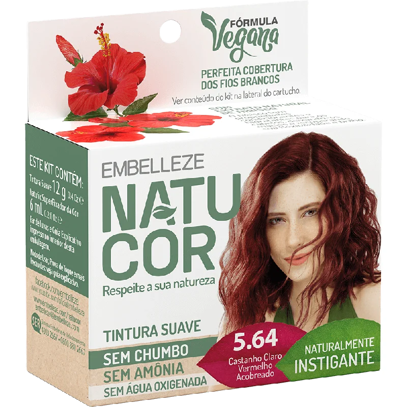 Natucor Hair Dye Naturally Instigating Hujiscus Brown Light Red Coppers Kit