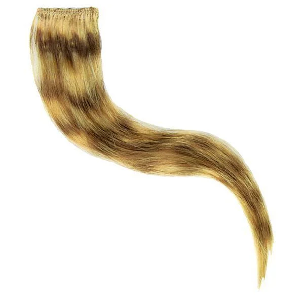 real person hair ring rhodium finish-Natural Blond w/Brown Savage Tiger™ Human Hair Glam® Strips