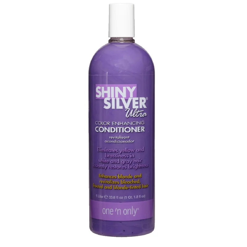 Hair care for thick coily kinky bouncy curls-One'n Only Shiny Silver Conditioner 33.8 Oz