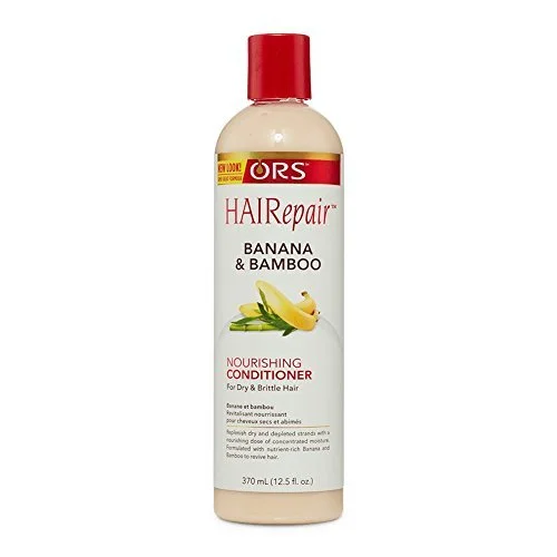 Hair care tips for hair potency-ORS Hairepair Banana And Bamboo Nourishing Conditioner For Dry And Brittle Hair 12.5 Ounce