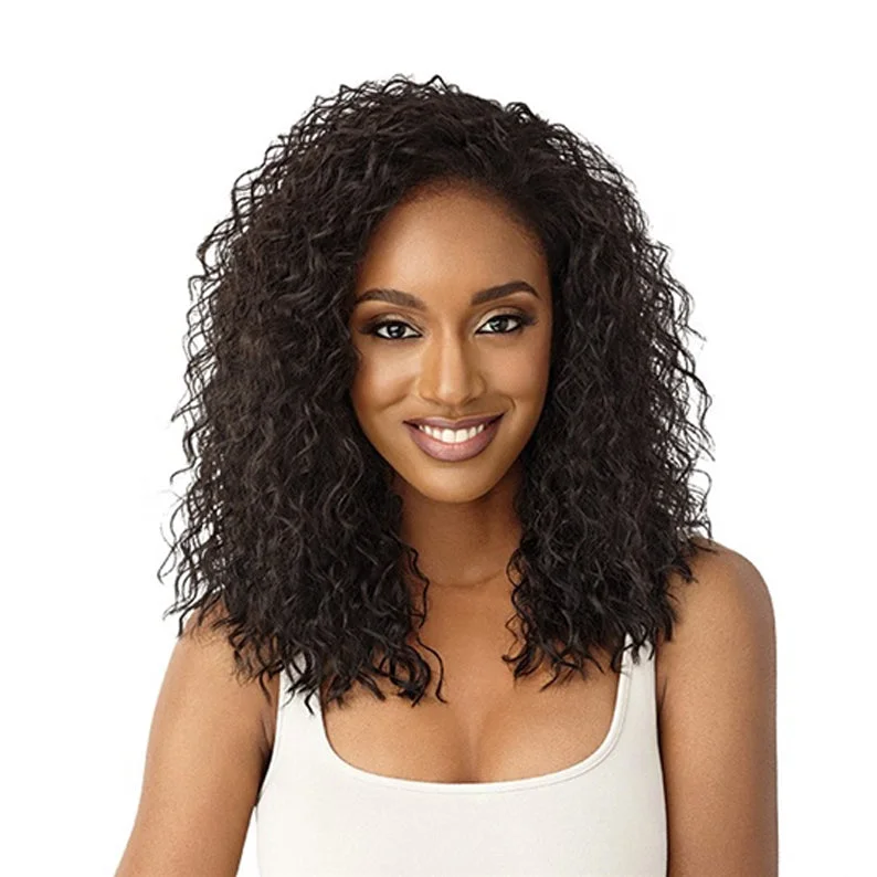 Synthetic wigs with plush feel-OUTRE Quick Weave Synthetic Hair Half Wig LITA