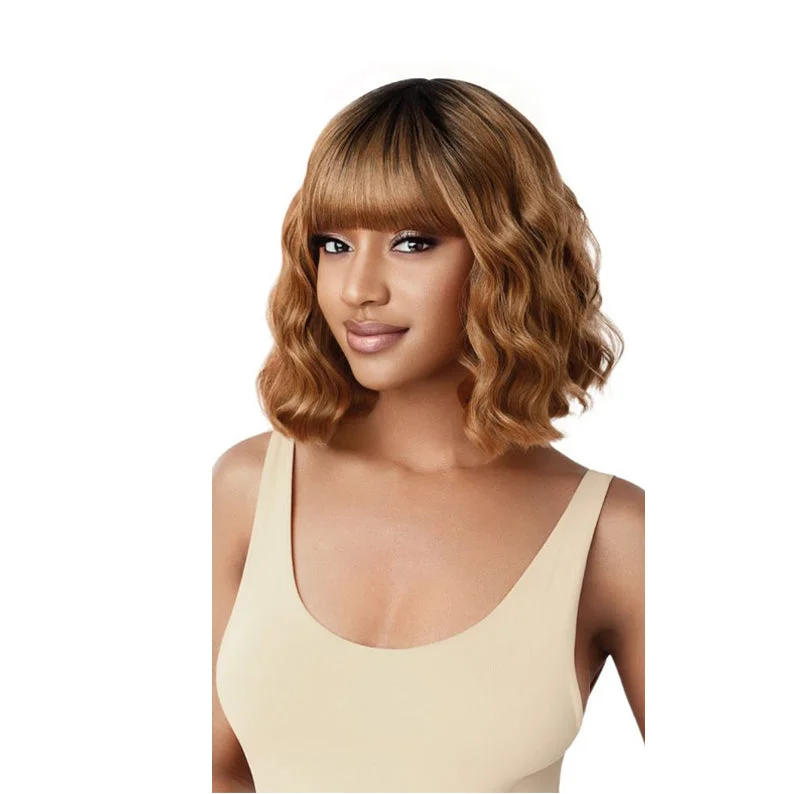 Synthetic wigs with torn cut-OUTRE Synthetic Wigpop Full Wig - TOMMY