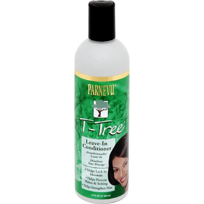 Hair care for dry kinky coily bouncy hair-Parnevu T-Tree Leave In Conditioner 12 Oz