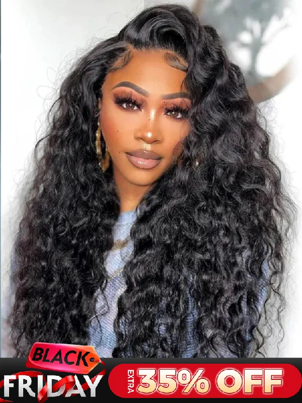 real person hair ring ruffled detail-CurlyMe 360 Fit Pre-Cut Lace Wear Go Pre-Bleached Loose Deep Wave Human Hair Pre-Plucked Wig