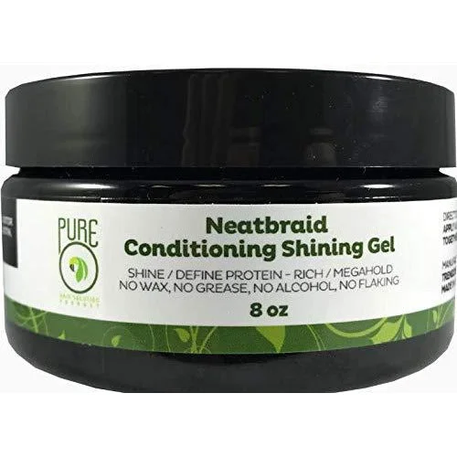 Hair care for weak coily kinky bouncy hair-Pure O Natural Neatbraid Conditioner Gel, 8 Ounce