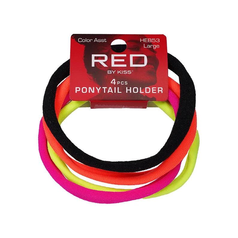 RED by KISS Ponytail Holder Large 4pcs [ASSORTED COLOR] #HEB53