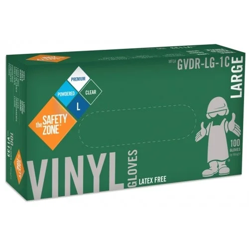 Safety Zone (Generic) Vinyl Gloves Lightly Powdered 100 Count