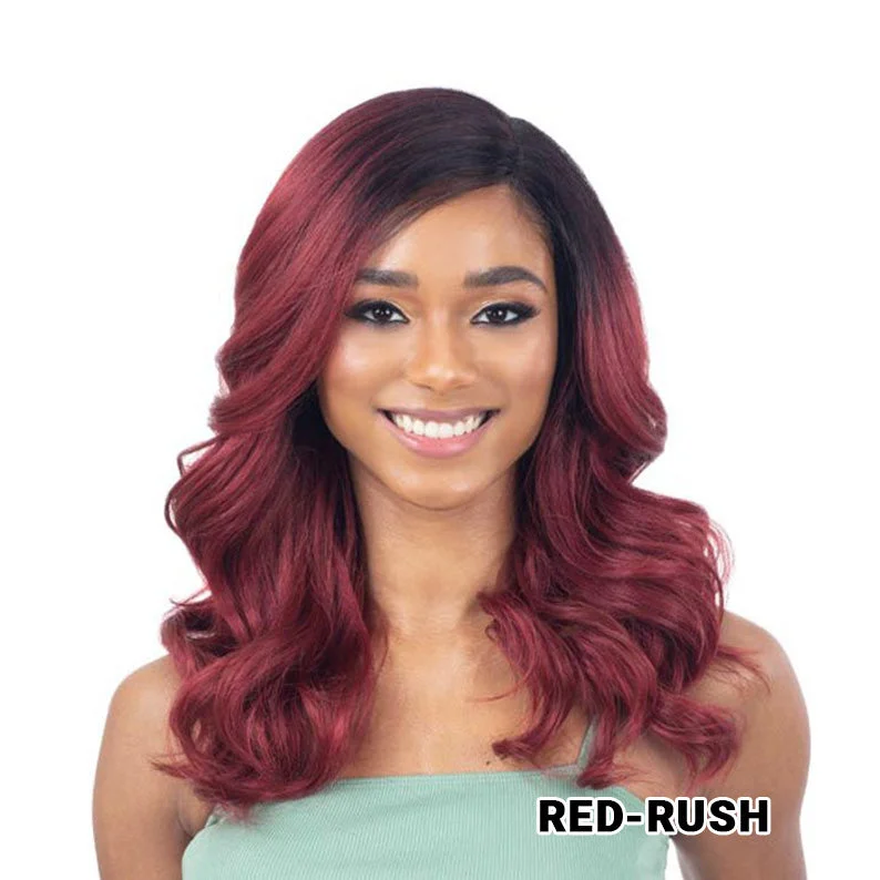 Synthetic wigs with faint waves-SHAKE N GO Freetress Equal Synthetic HD Lace Front Wig KALYNN