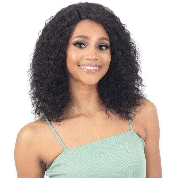 real person hair ring trillion band-Shake-N-Go Naked 100% Human Hair WET & WAVY Lace Part Wig - DEEP WAVE 18"