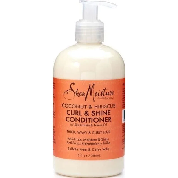 Natural hair care for hair refinement-Sheamoisture Coconut & Hibiscus Curl & Shine Conditioner - 13 Oz