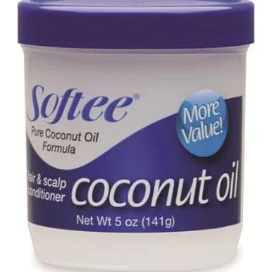 Hair care routine for hair refinement-Softee Coconut Oil Conditioner 5 Oz