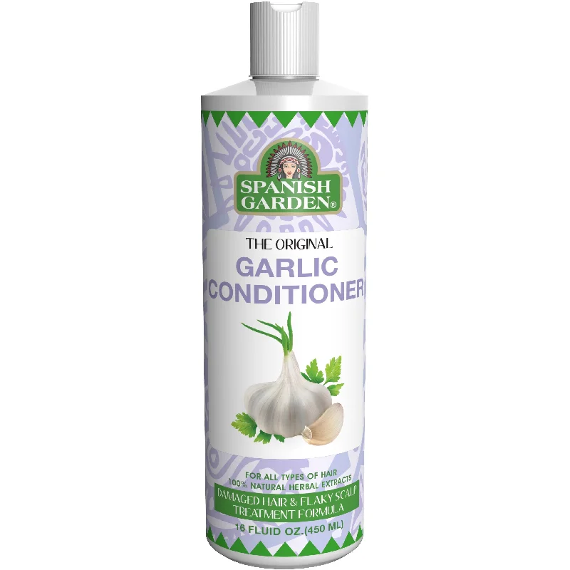 Best hair care for curly refinement-Spanish Garden Original Garlic Conditioner Damaged Hair & Flaky Scalp Formula 16 Oz