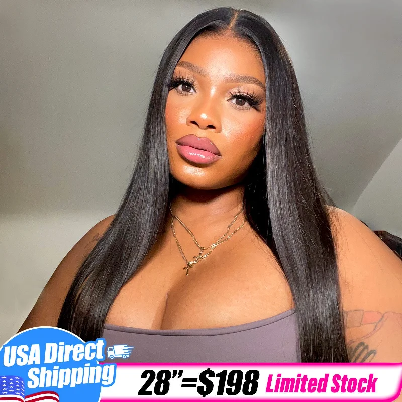 real person hair ring reflective craft-USA Warehouse Clearance | Pre Cut HD Lace Glueless Human Hair Straight Wig for Effortless Style