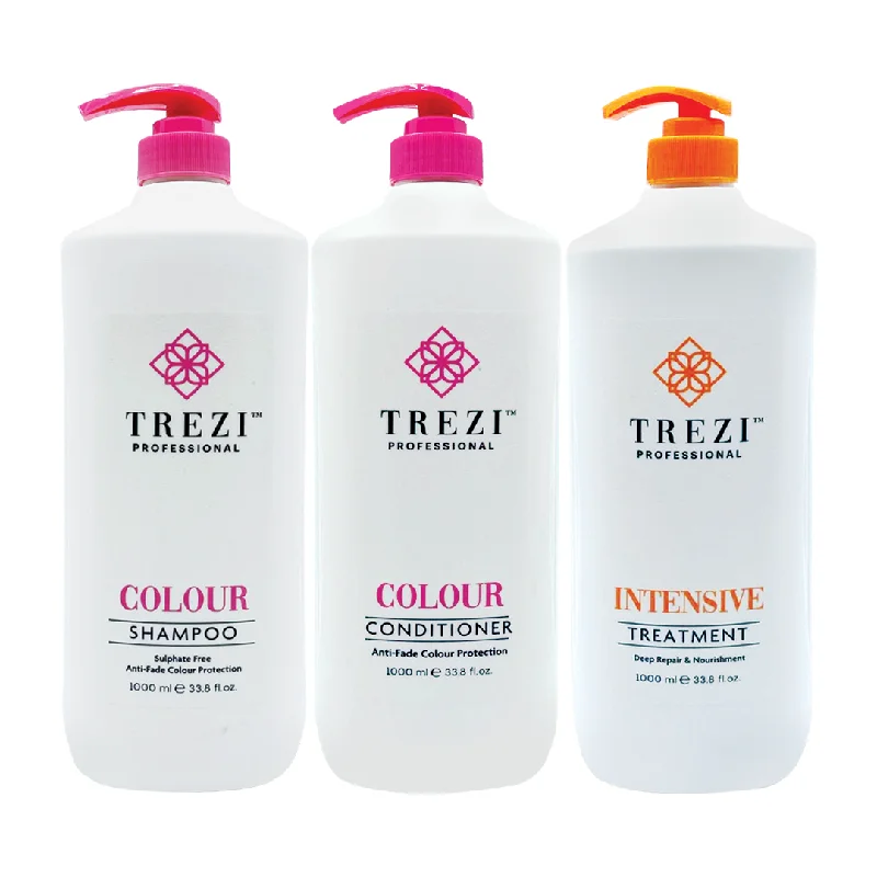 Trezi Colour Shampoo, Conditioner & Intensive Treatment Trio 1 Litre