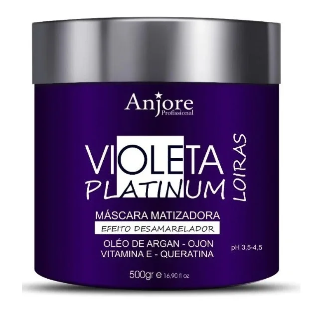 Violet Platinum Blond Hair Tinting Color Maintenance Mask 500g - Anjore